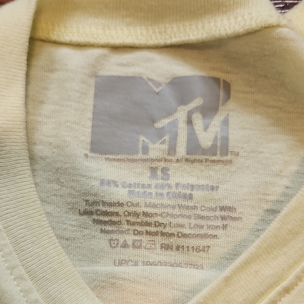 MTV Tee in Yellow With Pink Tie Dye Graphic - Picture 2 of 5
